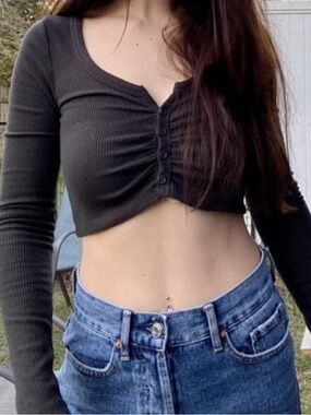 Out From Under Knit Crop Button Up